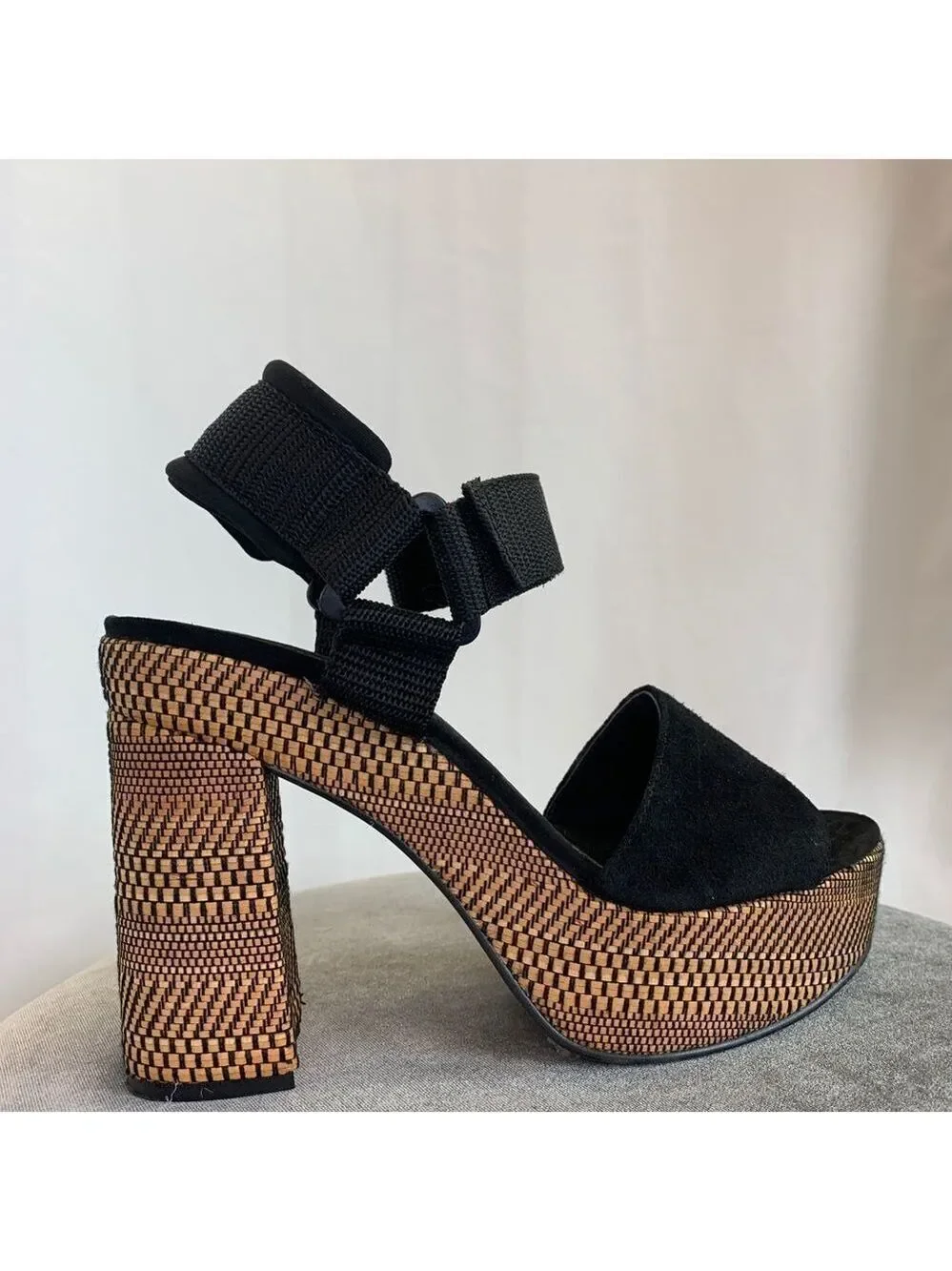 FREE People Sport Society Platform Sandals black Sz 41🔥